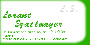 lorant szatlmayer business card